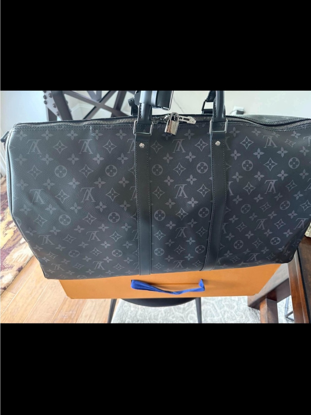 Louis Vuitton Keepall Bandouliere Bag Monogram Eclipse Canvas 55
